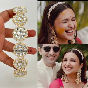 Kundan Head Band/Hair band /Sheesh Phool tikka/Bridal Matha Patti/Sheesh patti/Matha phool/Kundan Indian Jewelry/Indian Bridal/Pakistani