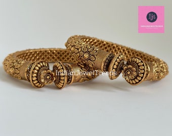 Gold Kada bangle 1pc, Single Kada/Indian bangles/Rajwadi bangles/Gold Kangan/Kada Bangles/Indian/Pakistani Jewelry/South indian jewelry