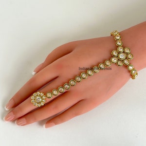Kundan Hath Paan 1pc /Bracelet/Haath phool/Hathh Panja/finger Hand bracelet/Bridal Jewelry/hand harness/Hand Jewelry/Indian wedding jewelry