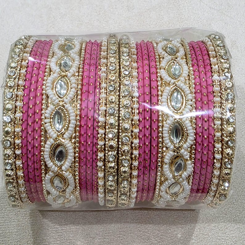 Restocked Bollywood Style Indian Fancy Bangles Set /colorful Gold Dust ...