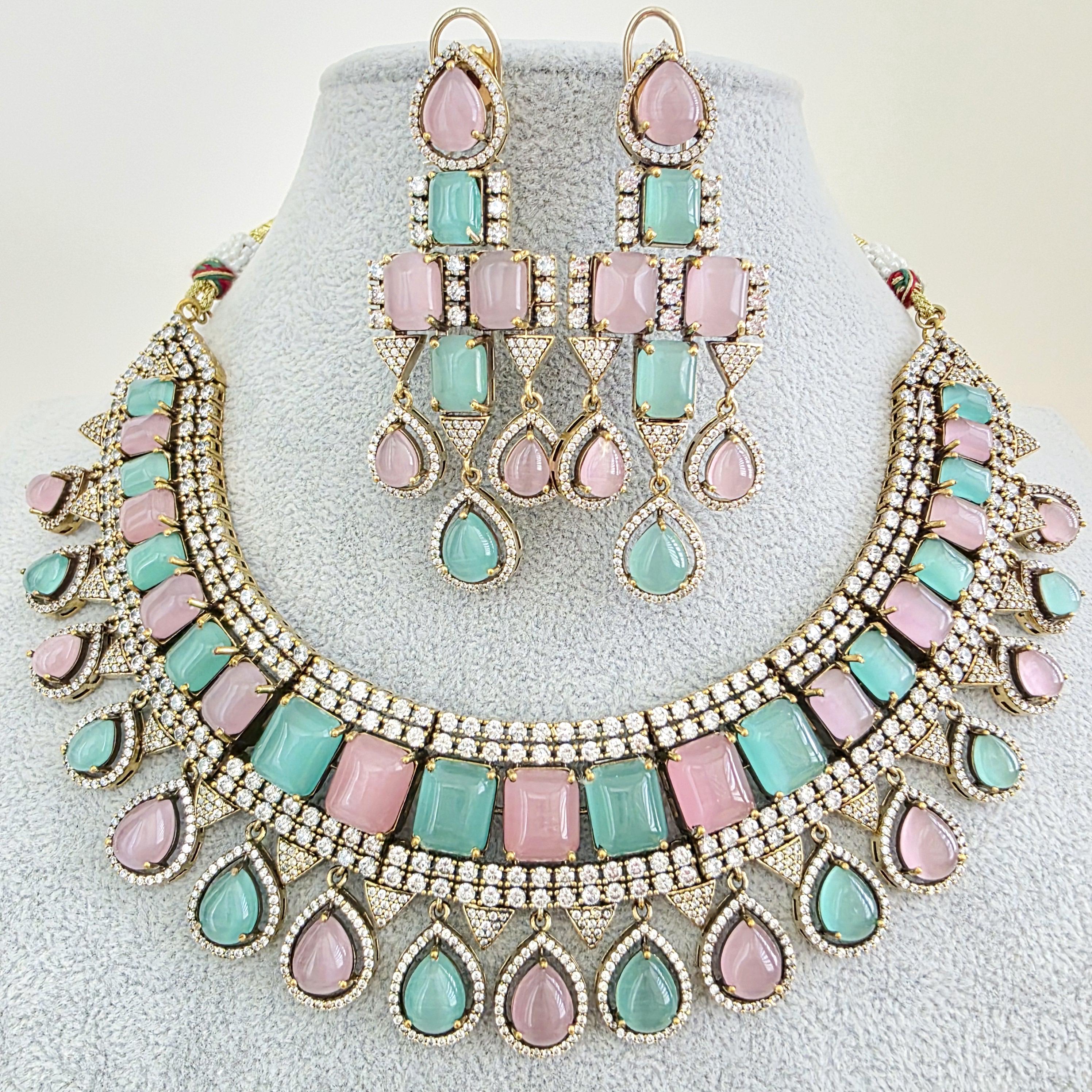Mintpink Monalisa Cz Diamond Necklace, Indian Bridal Jewelry - Etsy