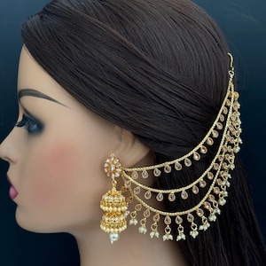 Gold Plated Polki Jhumka/Polki stone Jhumka/Indian Jewelry/Pakistani/Punjabi/Indian/Statement earring/Bridal earring/Indian wedding