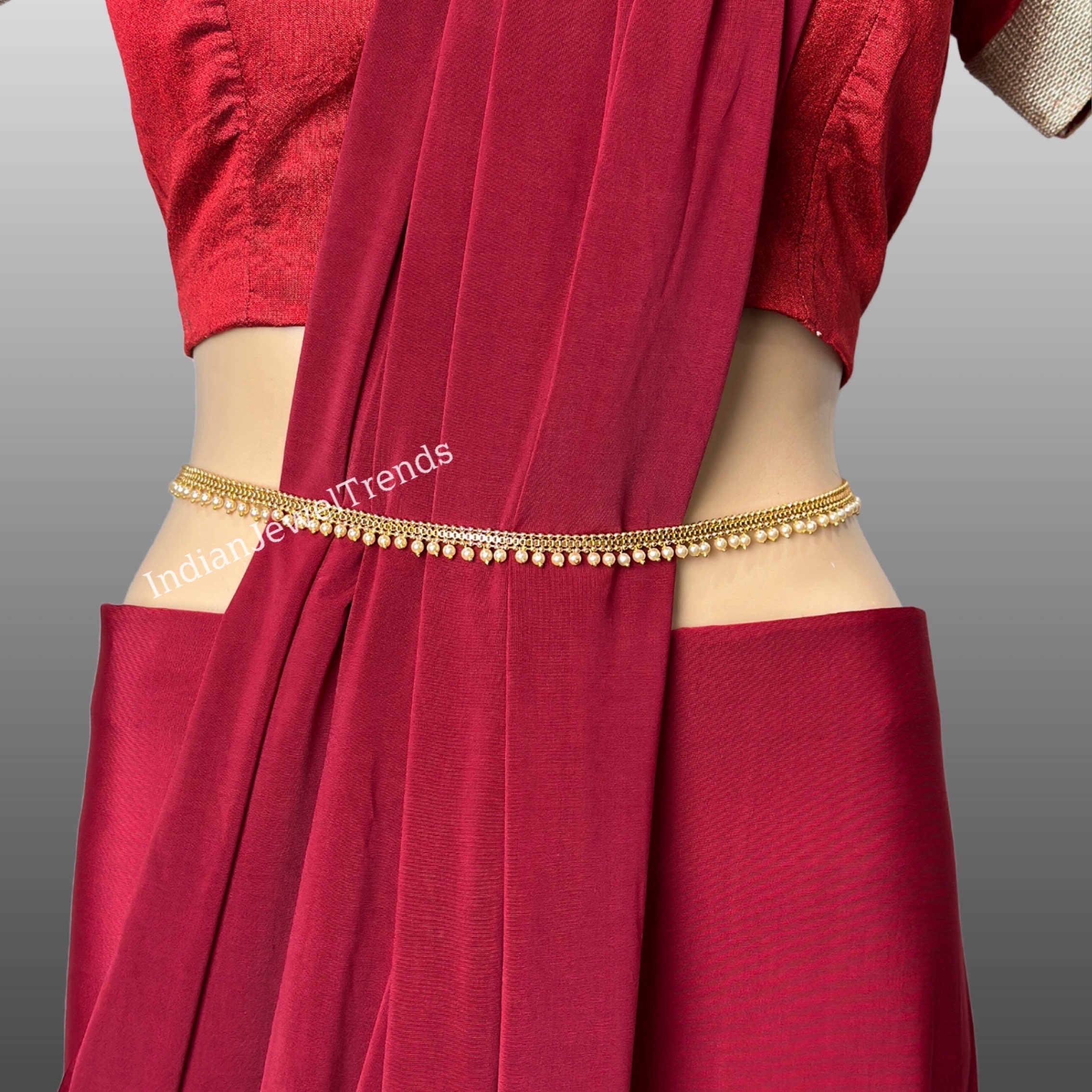 SAREE BELT Adult Size Lehanga Belt Kamarbandh Vadannam Hip Belt waist Belt  Maggam Work Indian Ethnic Wedding Saree gold/pink 