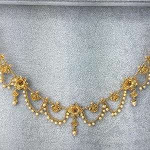 Antique Gold Pearl Belly Chain/Bridal Belly chain/Vaddanam/Kamarpatta/South Indian Jewelry/tagdi/Indian waist belt/jewelry belt/Kamarbandh