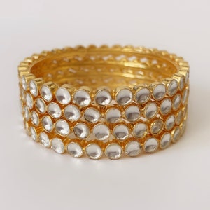 Pacchi Kundan bangles set(4 pc)/Traditional bangles/Bridal bangles/wedding jewelry/pakistani/Punjabi/Indian bangles/Bracelets