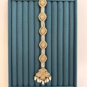 Antique Dull Gold MOP Kundan Choti /Braid Choti /Indian Bridal Choti/Kundan Hair accessories/Indian Wedding/Bridal Kundan Hair accessories