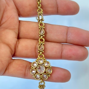 Small Polki Maang tikka/ Kundan Tikka/ Indian Jewelry/ Indian Wedding Jewelry/Pakistani Jewelry/Jhoomer/Matha patti/Indian forehead jewelry