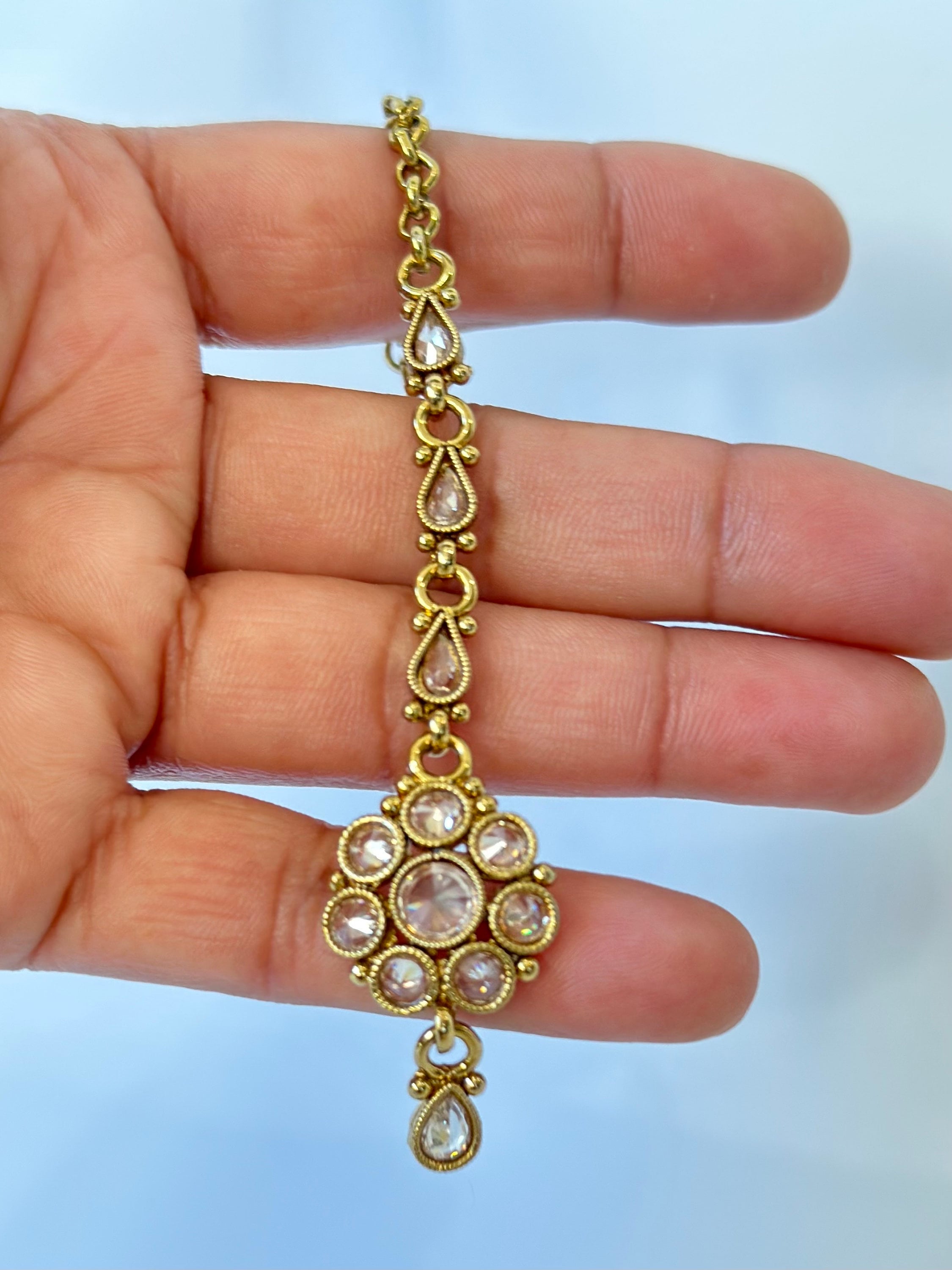 Small Polki Maang Tikka/ Kundan Tikka/ Indian Jewelry/ Indian