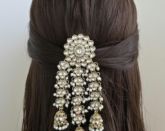 Ambada Kundan Hair Juda Choti Clip/Braid Clip/Indian Bridal Choti Pin /Kundan Hair accessories/Indian Wedding/Bridal Kundan Hair accessories