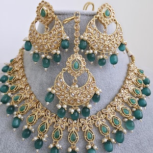 RamaGreen Polki Kundan Necklace/Kundan Choker/Bollywood Jewelry/Indian jewelry/Pakistani necklace/ punjabi necklace/bridal/indian wedding