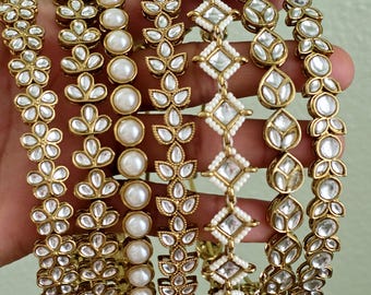 Kundan Head Band/Sheesh Phool tikka/Indian Bridal Matha Patti/Sheesh patti/Matha phool/Kundan Indian Jewelry/Indian Bridal Jewelry/Pakistani
