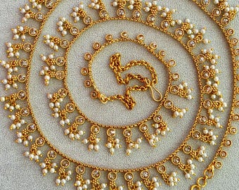 Delicate Gold Pearl & Multicolor Bead Waist Chain Set belly chain Dainty Boho Pearl Bead Waist Belly Chain – Perimade & Co main image 3