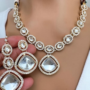 金メッキ クンダン ビクトリア朝ネックレス/サビヤサチネックレス/クンダン/インドのウェディングコレクション/ブライダルネックレス/パンジャブ/パキスタンのジュエリー