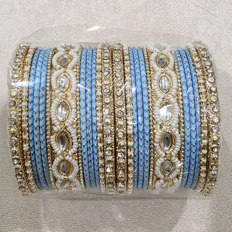 Restocked Bollywood Style Indian Fancy Bangles Set /colorful Gold Dust ...