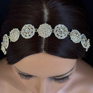 Kundan hoofdband/Sheesh Phool tikka/Bridal Matha Patti/Sheesh patti/Matha phool/Kundan Indiase sieraden/Indian Bridal/Pakistaans/9,5 inch