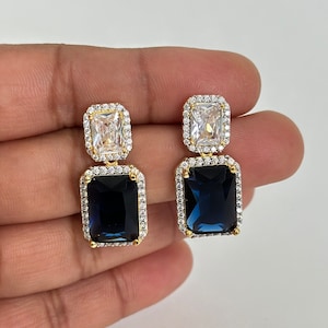 Kubikzirkonia klassische Ohrring mit 2 Tone Überzug/CZ indischen Schmuck/Pakistanischen Schmuck/indischen Ohrring/indische Hochzeit/Geschenk für sie
