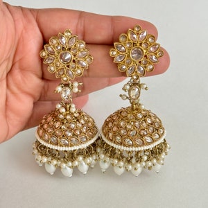 Antique Polki kundan Jhumka/stone Jhumka/Indian Jewelry/Pakistani /Punjabi Jewelry/Statement earring/Bridal earrings/wedding collection