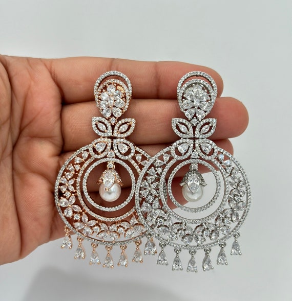 Dreamy Drops-American Diamond Rose Gold Plated Earring – Priyaasi