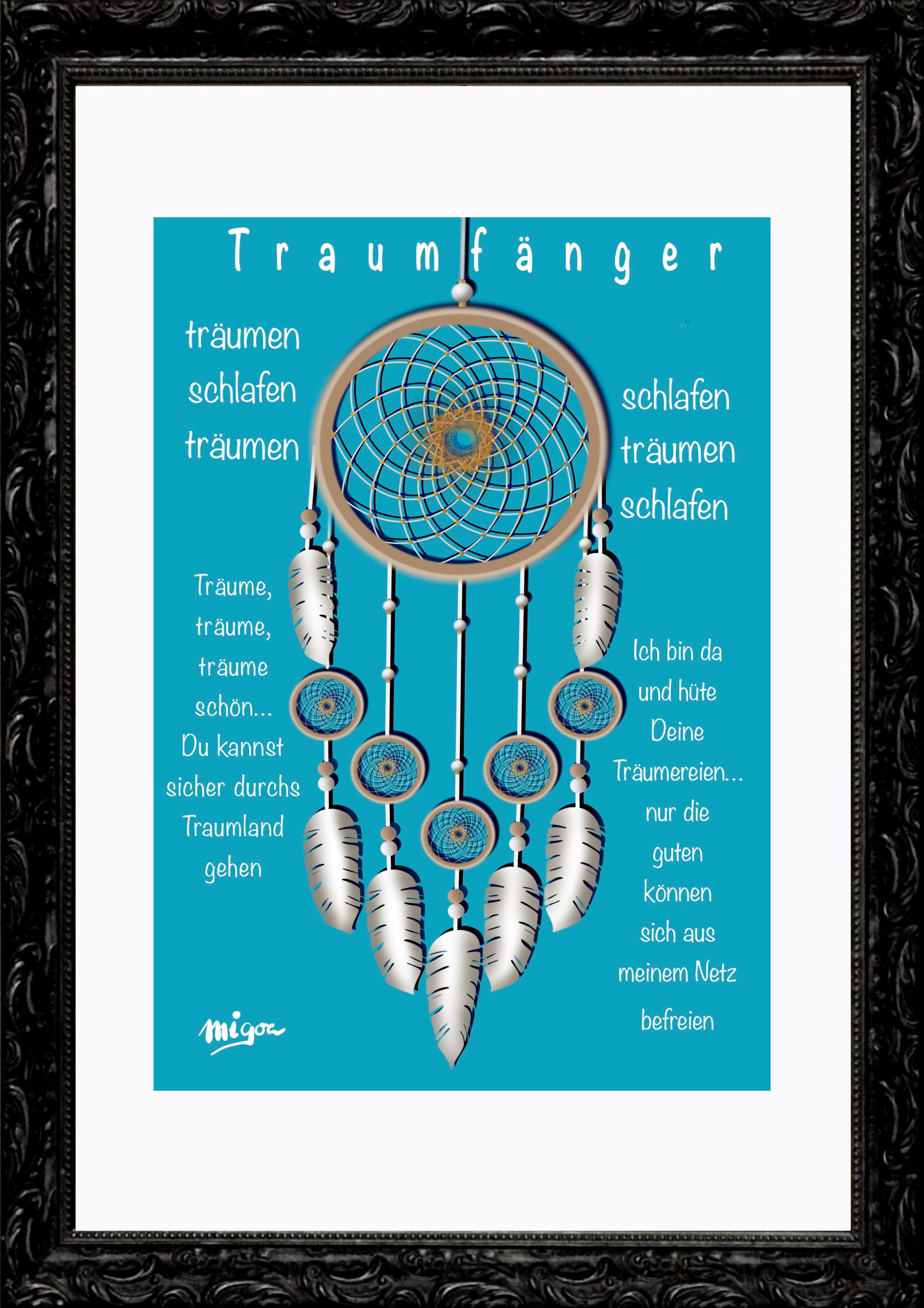 Traumfänger mit Gedicht Spruch A4 Print/Postcard Etsy
