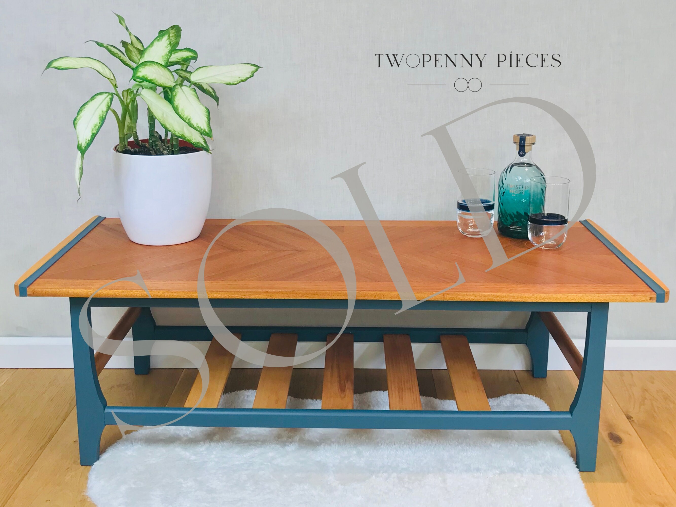 SOLD Large Mid Century Myer Coffee Table Two Tier Etsy