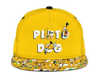 Disney Parks Pluto Hat With Ears Cap Cosplay Plush Dog Face Yellow SnapBack Mesh