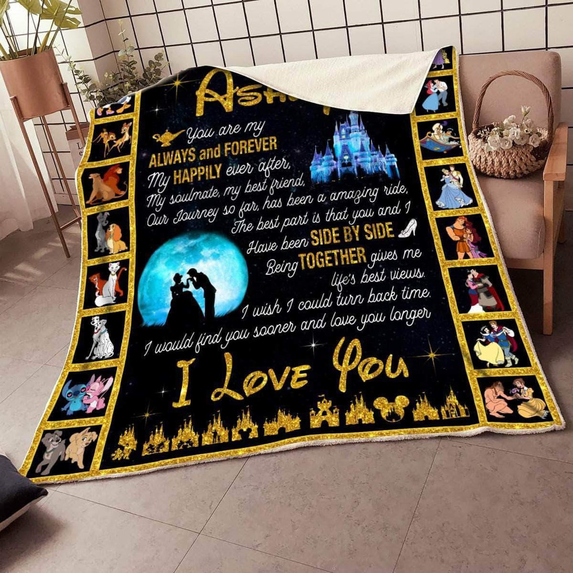 Handmade Personalized Custom DisneyFleece Blanket Disney Etsy