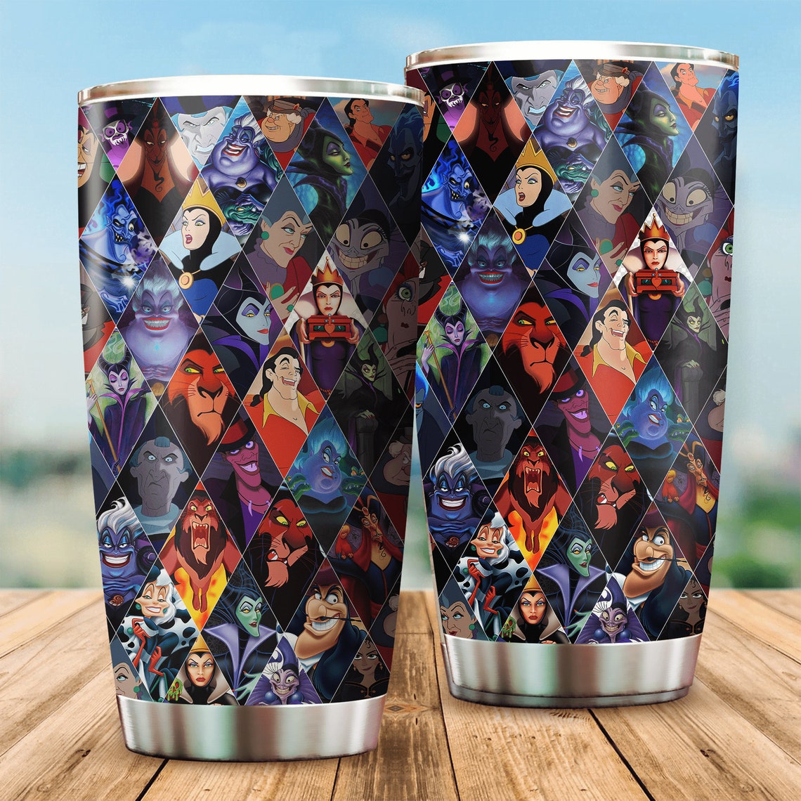 Custom Handmade Tumbler Disney Villains Disney Tumbler Gift Etsy