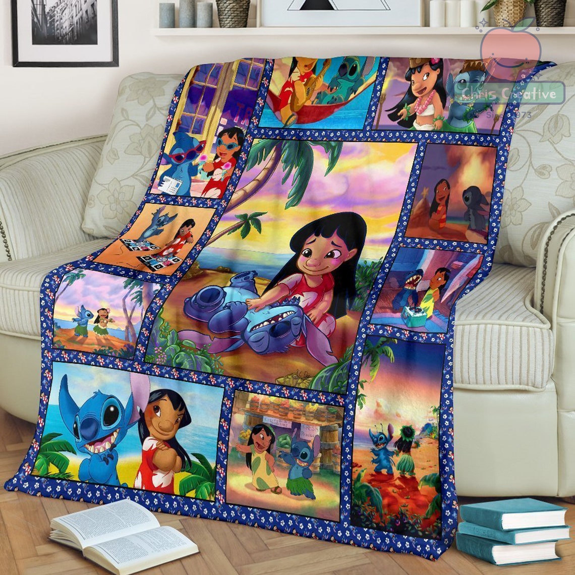 Handmade Lilo And Stitch Fleece Blanket Disney Characters Etsy