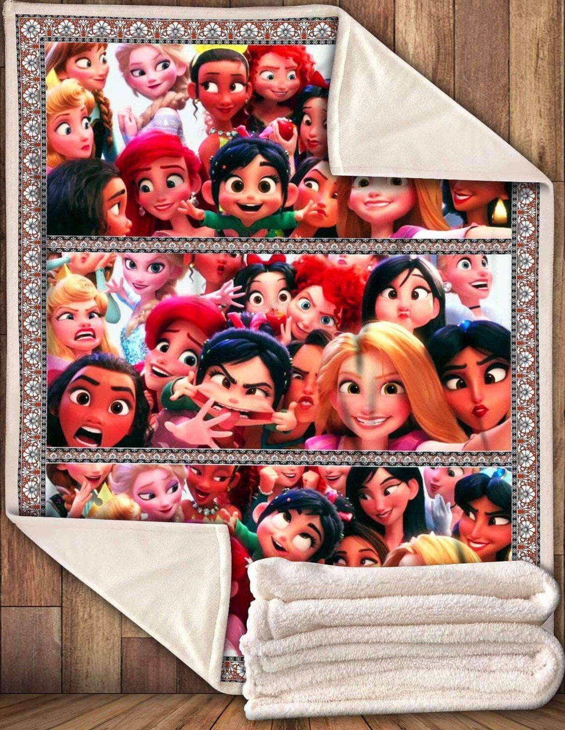 Handmade Custom Cute Disney Princess Fleece Blanket Disney Etsy