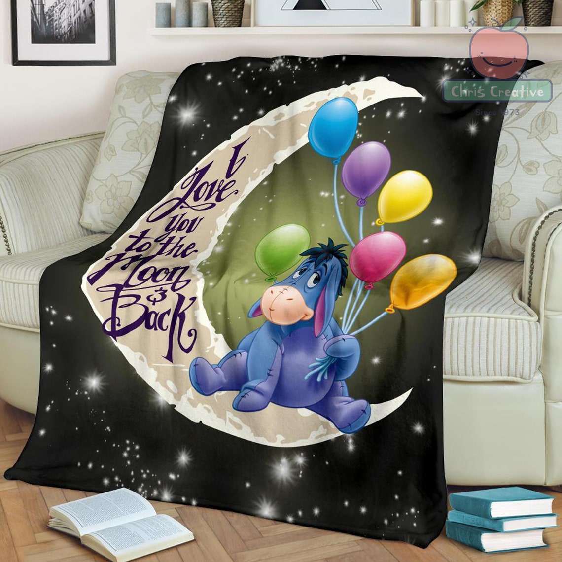 Handmade Cute Eeyore Fleece Blanket Disney Characters Cartoon Etsy