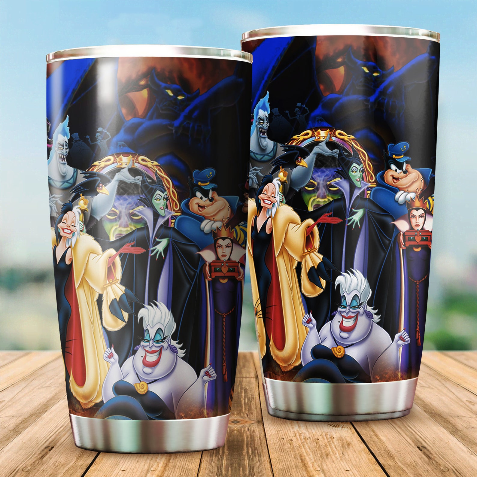 Custom Handmade Tumbler Disney Villains Disney Tumbler Gift Etsy