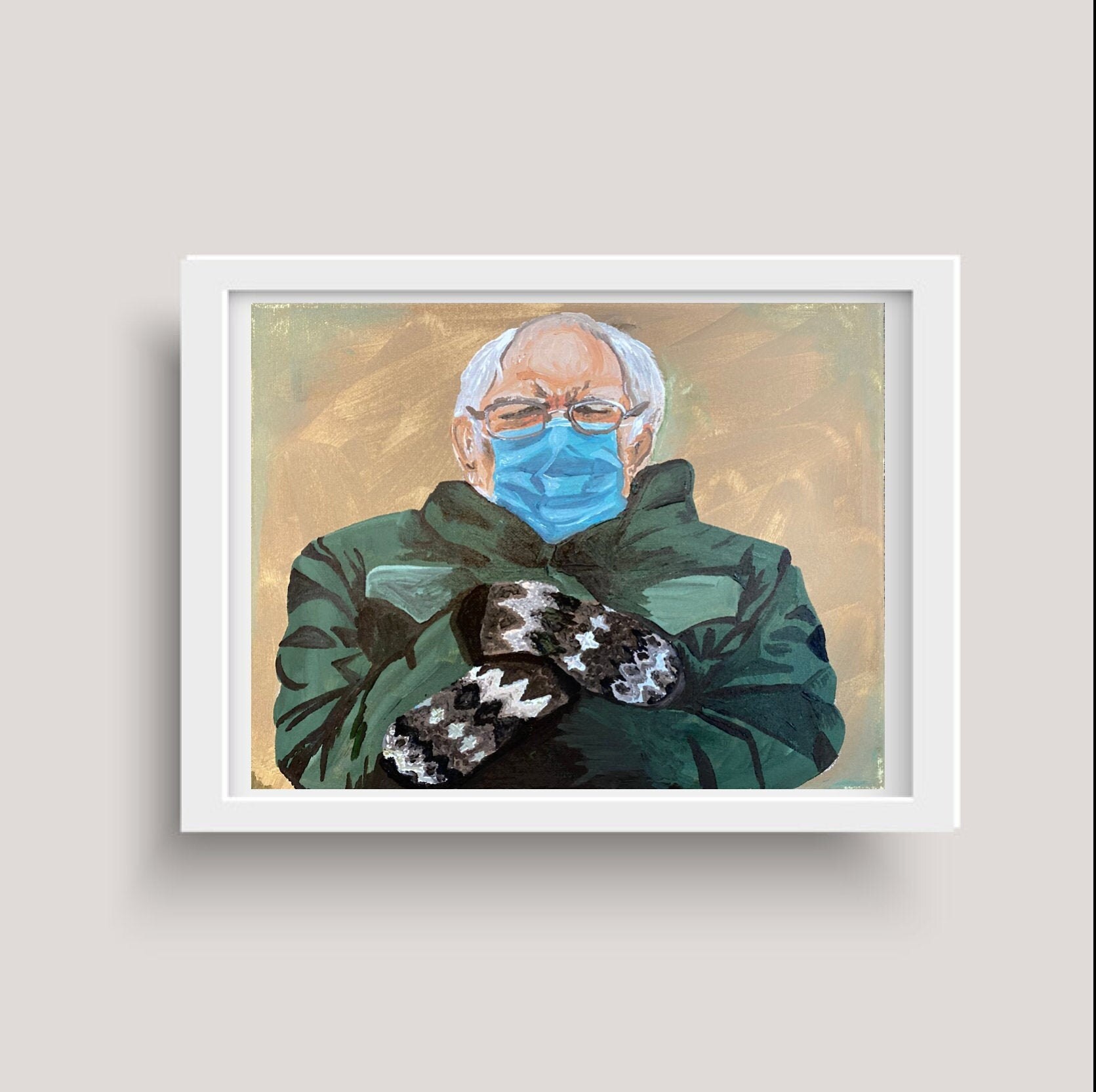 Bernie Sanders Mittens Inspired Art Print Etsy