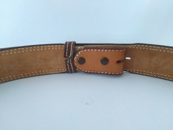 Vintage Tooled Leather Belt Aimco Cowboy Western … - image 3