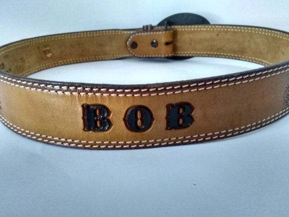 Vintage Tooled Leather Belt Aimco Cowboy Western … - image 5