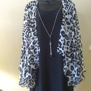 Leopard Black Dress With Jacket 24 W