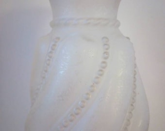 Antique Victorian Glass Hurricane Lamp Chimney Shade Etched With Ruffle Top