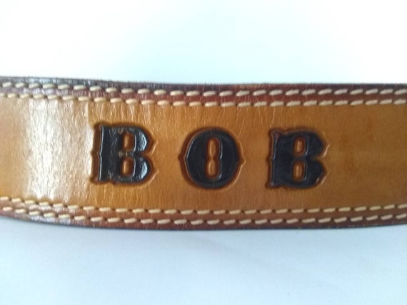 Vintage Tooled Leather Belt Aimco Cowboy Western … - image 1