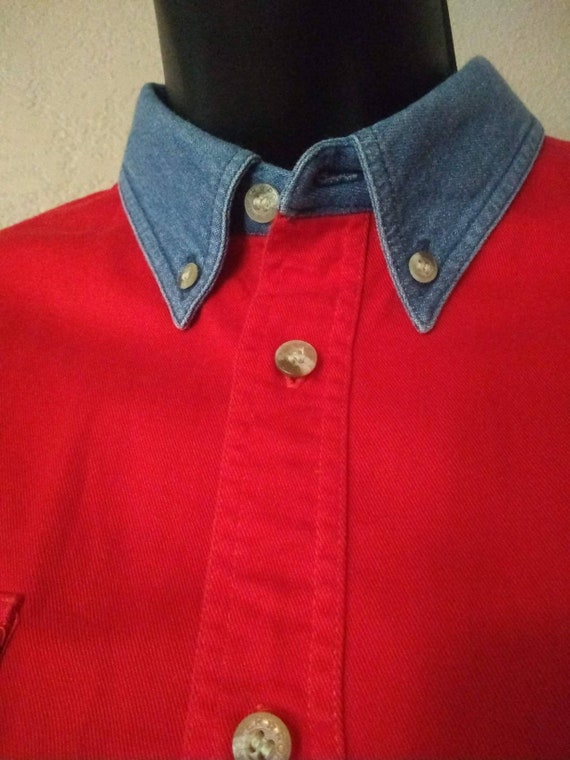 Vintage Red Roper Shirt Western Rodeo Cowgirl Sou… - image 4