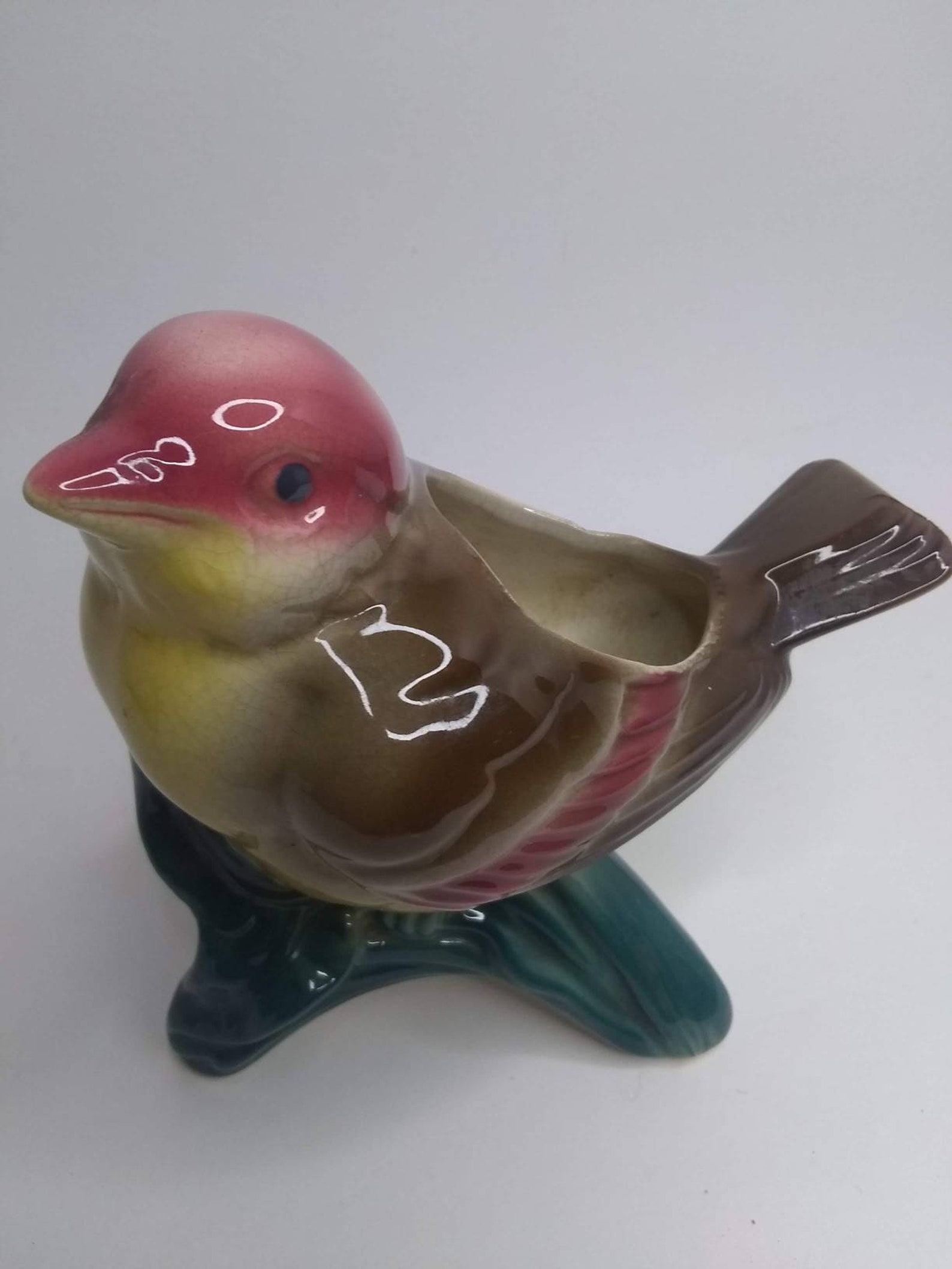 Vintage Bird Planter Figurine Etsy