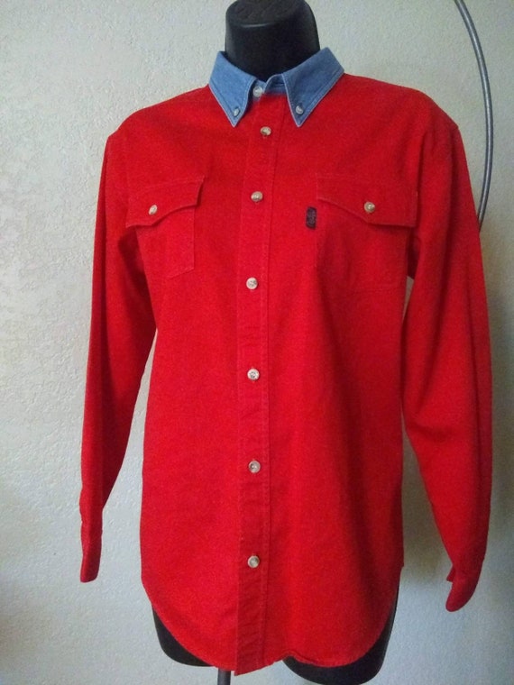 Vintage Red Roper Shirt Western Rodeo Cowgirl Sou… - image 5