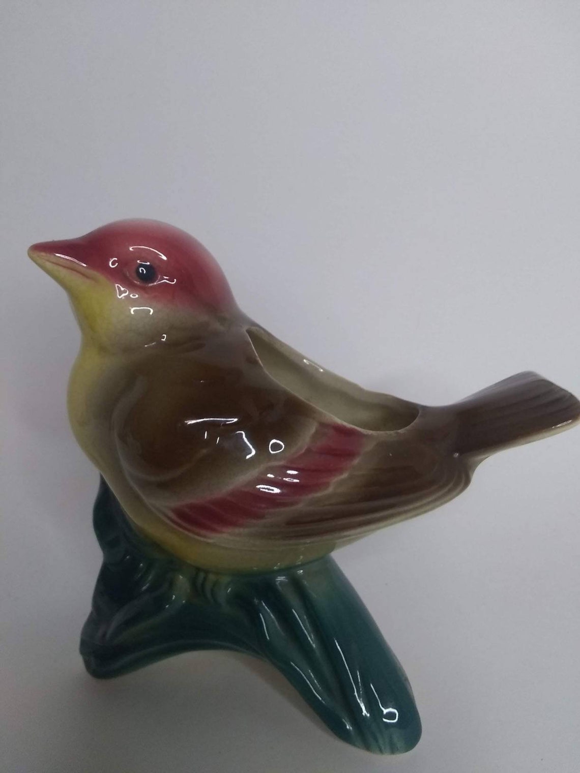 Vintage Bird Planter Figurine Etsy