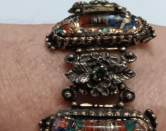Vintage 1950s Confetti Lucite Bracelet