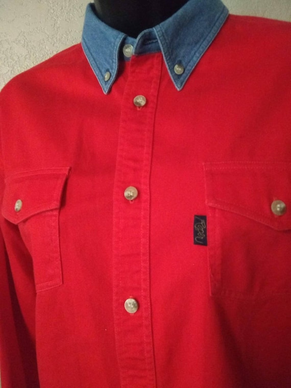 Vintage Red Roper Shirt Western Rodeo Cowgirl Sout