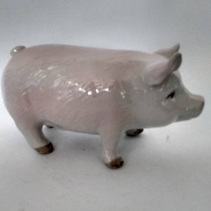 Adorable Pink Pig Figurine Handpainted
