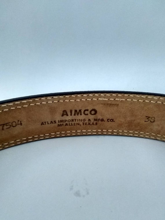 Vintage Tooled Leather Belt Aimco Cowboy Western … - image 9