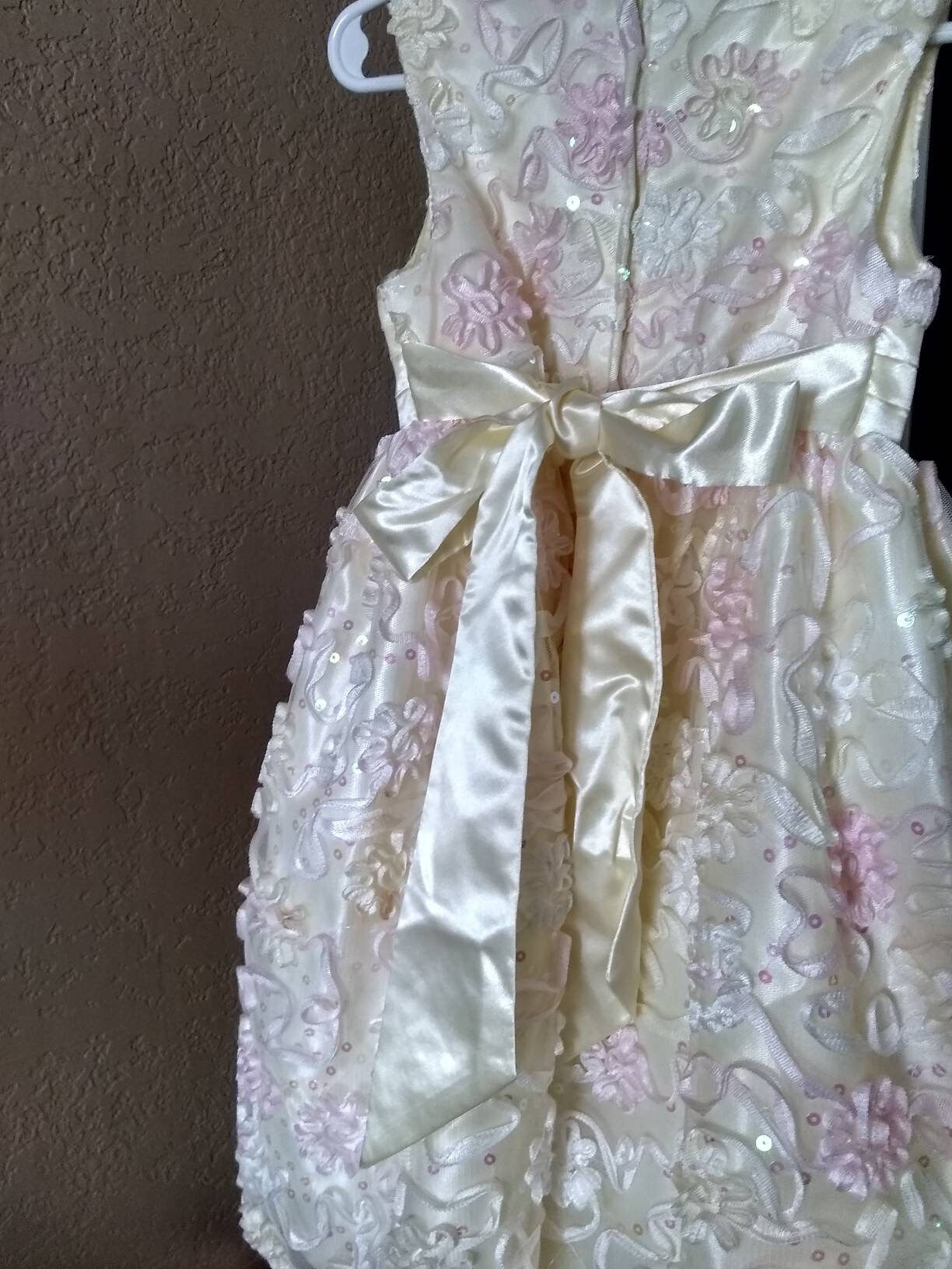 open lace back dress Baby Girl Easter Dress Princess Dress Sweet Sleeveless Applique Puffy Girl Dress Party Dress Easter Dress for Girl, Light Blue / 1-2 Years (90cm) main image 0