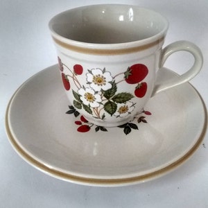 Vintage Sheffield Strawberries n Cream Cup & Saucer