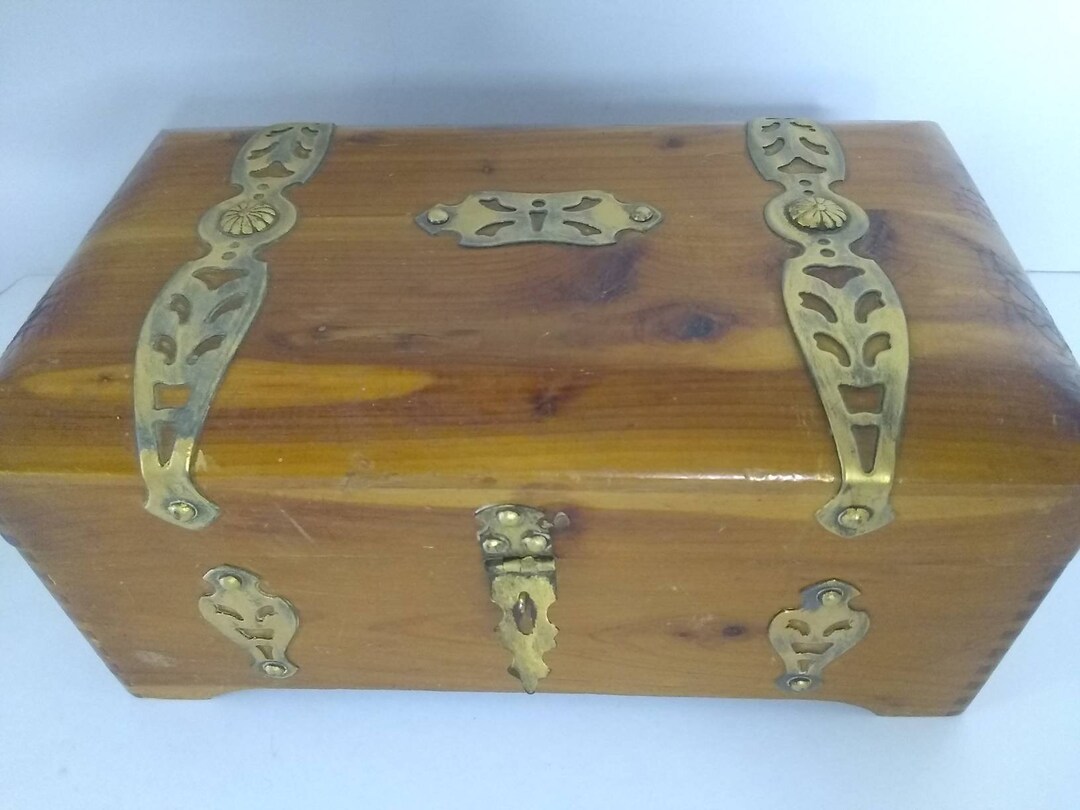 Vintage Cedar Jewelry Chest Etsy
