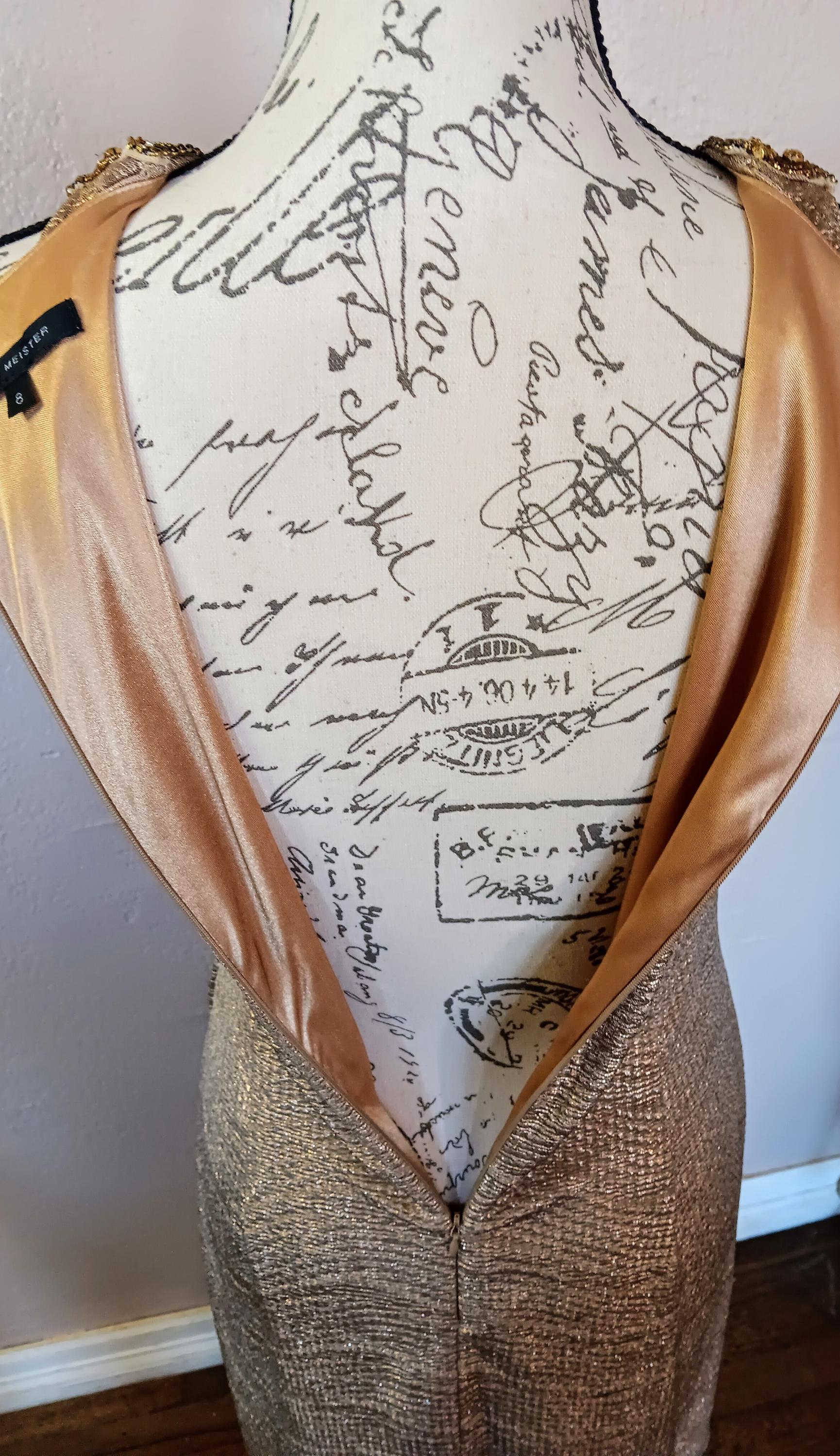 david meister gold cocktail dress Gold Lela Lace Dress by David Meister