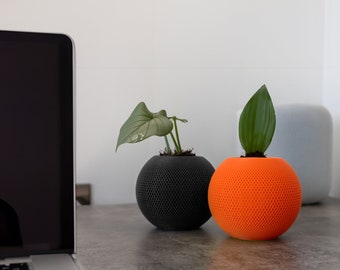 3D Printed HomePot Mini Vase - Apple-Inspired Speaker Design, Decorative Floral Holder, Unique Home Decor, Compact Plant Pot